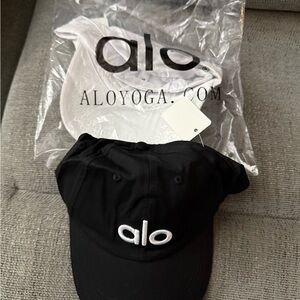 ALO Yoga Kids Black and White Logo Cap